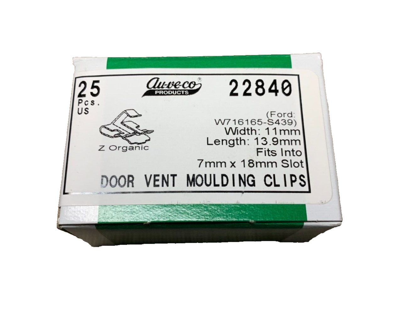 25 Auveco 22840 Door Vent Moulding Clips