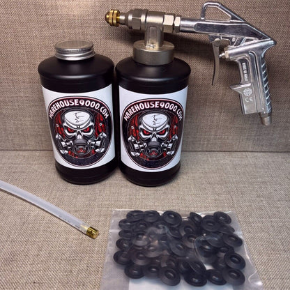 Pro Undercoating Spray Gun with 1 360* Wand, 2 Quart Bottles, and 50 Rust Plugs