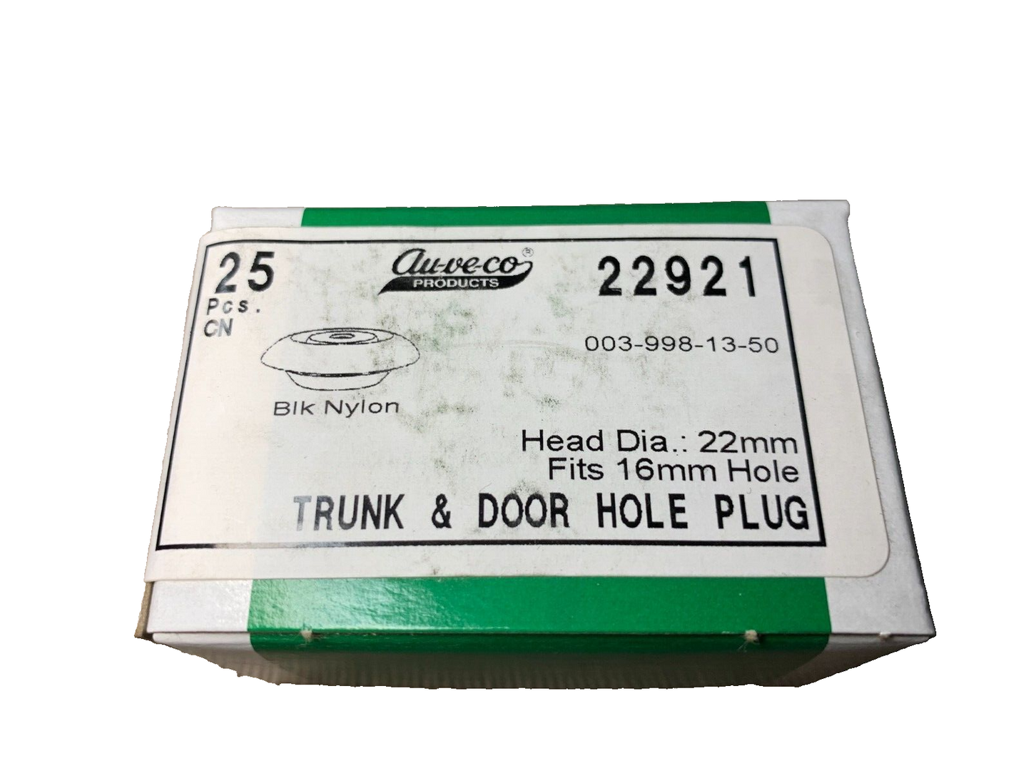 25 Auveco 22921 Trunk & Door Hole Plug for Merced 003-998-13-50