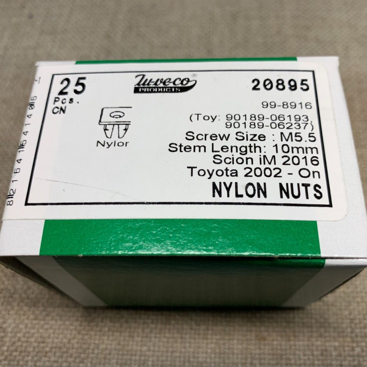 Auveco  20895  Nylon Nut-Natural Nylon (25 Pieces)