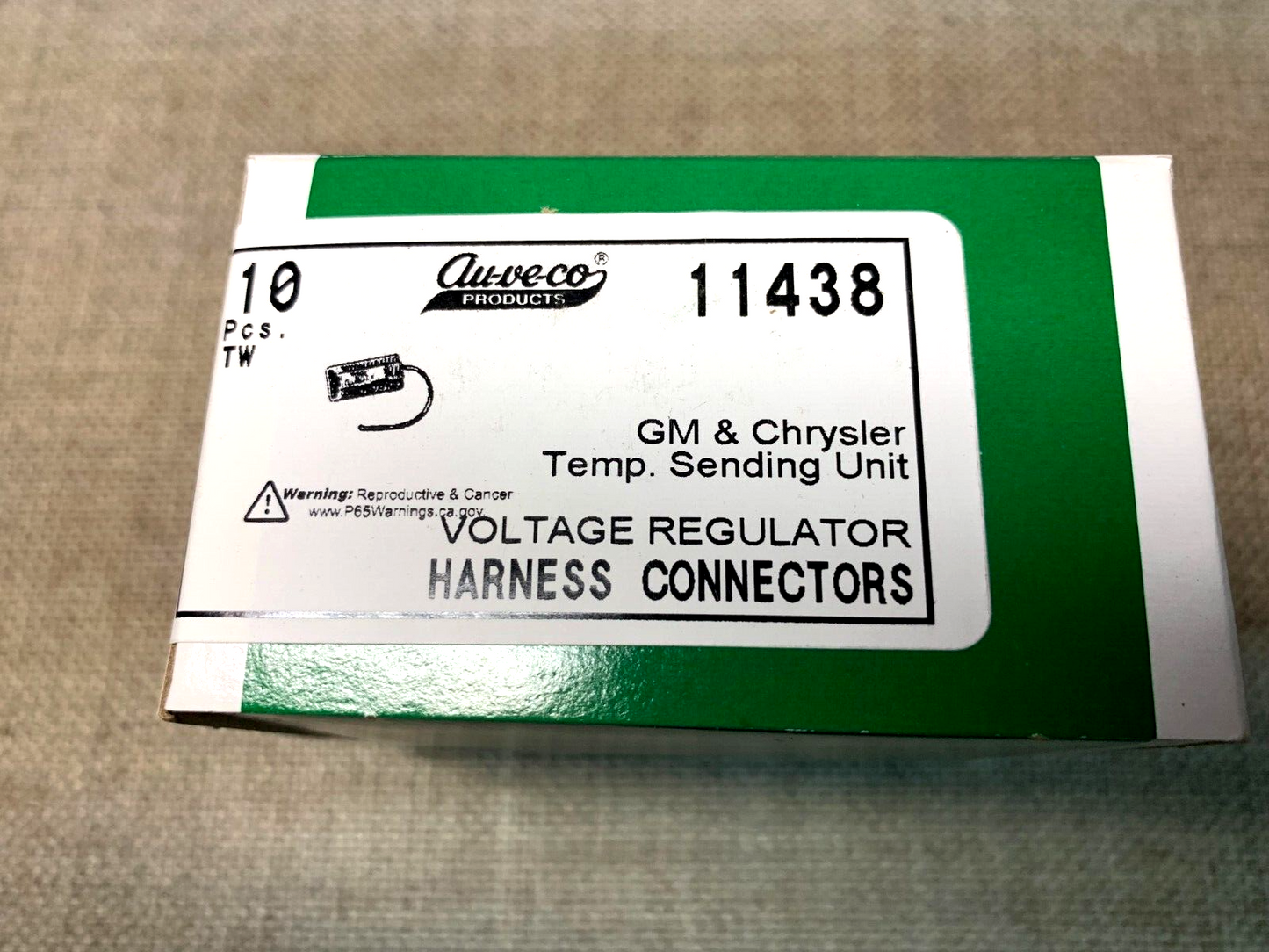 Auveco 11438 Connector Pigtail: Temp Sending Unit for GM & Chrysler (Qty: 10)