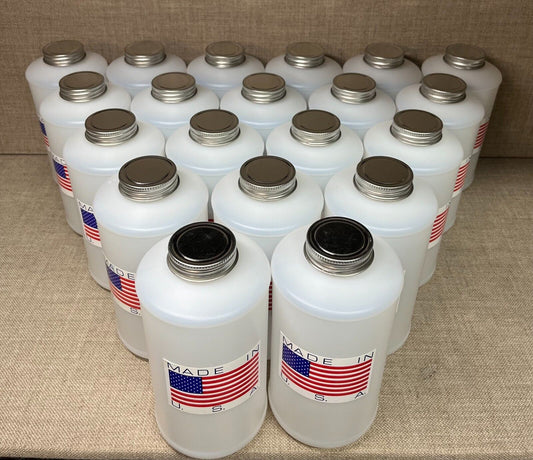 20 Empty White Quart Bottles & Lids. Fits Pro Undercoating & Standard Guns "USA"