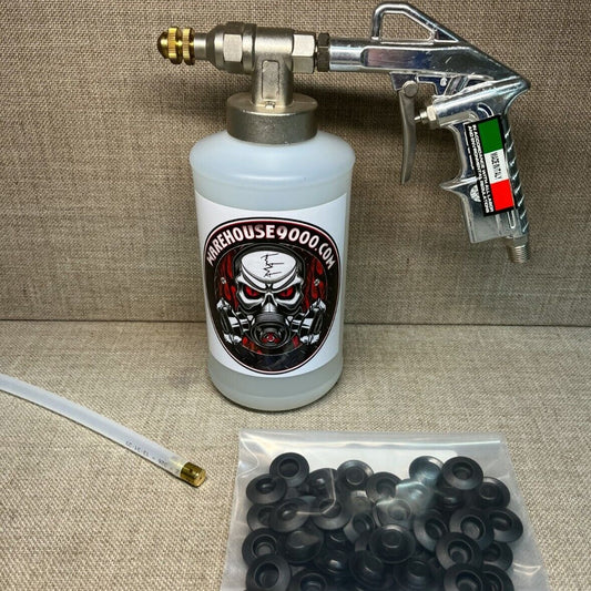 Pro Undercoating Spray Gun with 1 360* Wand, 1 Quart Bottle, and 50 Rust Plugs