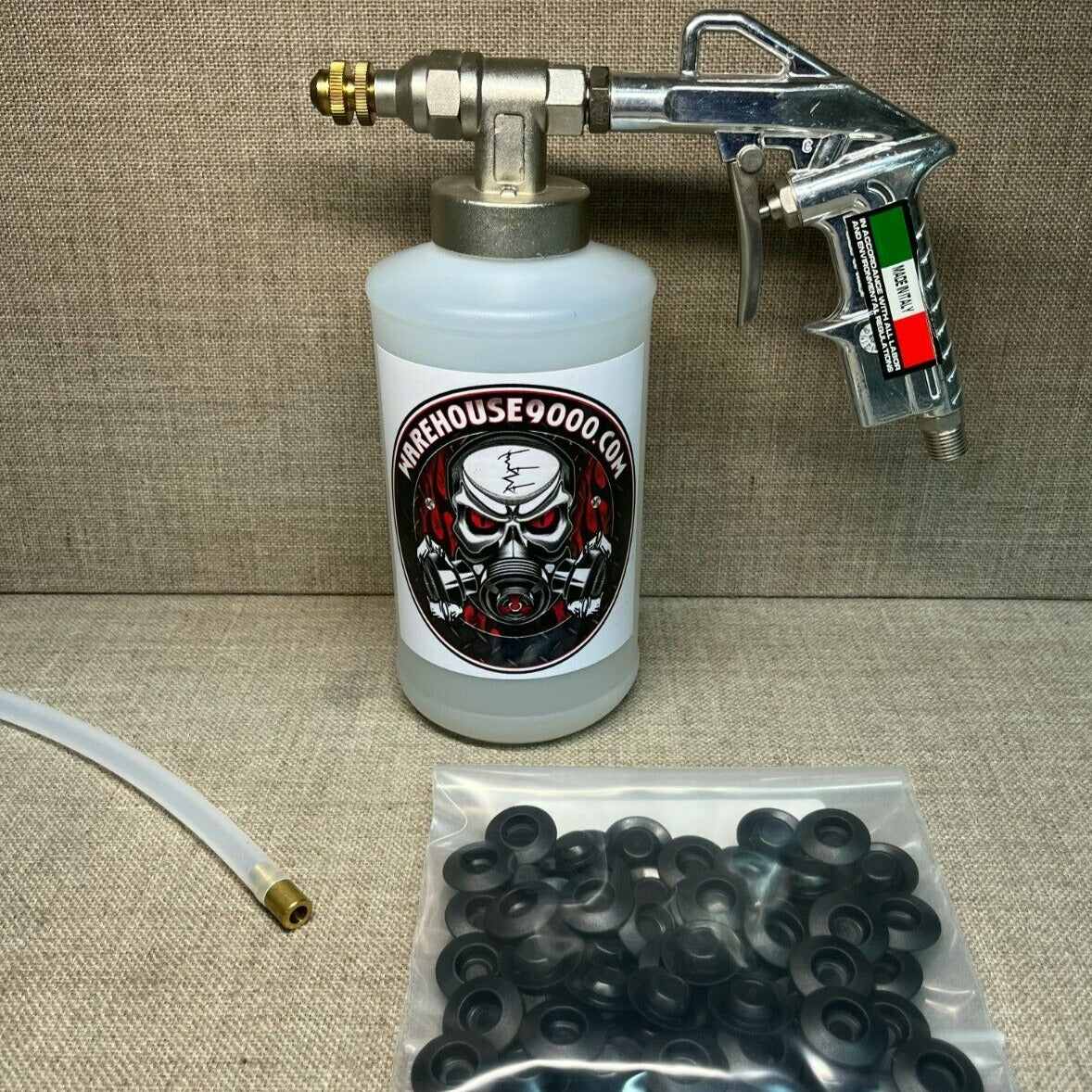 Pro Undercoating Spray Gun with 1 Straight Wand, 1 Quart Bottle, and 50 Plugs