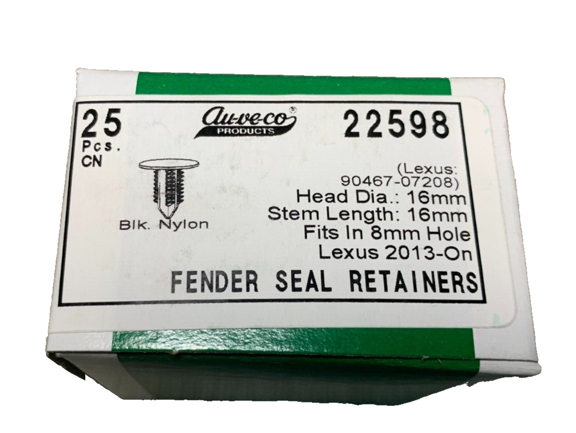 25 Auveco 22598 Fender Seal Retainer for Lexas 90467-07208