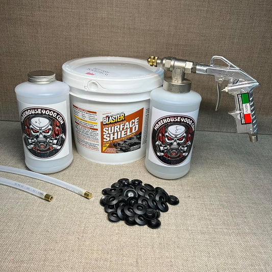 Gallon PB Blaster Surface Shield, Pro Undercoating Spray Gun, 2 Wands, 2 Quart Bottles, and 50 Rust Plugs