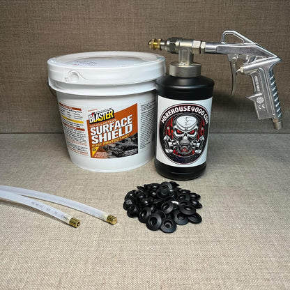 Gallon PB Blaster Surface Shield, Pro Undercoating Gun, 2 Wands, 1 Quart Bottle, and 50 Rust Plugs