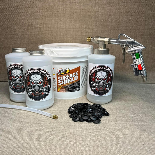 Gallon PB Blaster Surface Shield, Pro Undercoating Gun, 1 Straight Wand, 3 Quart Bottles, and 50 Rust Plugs