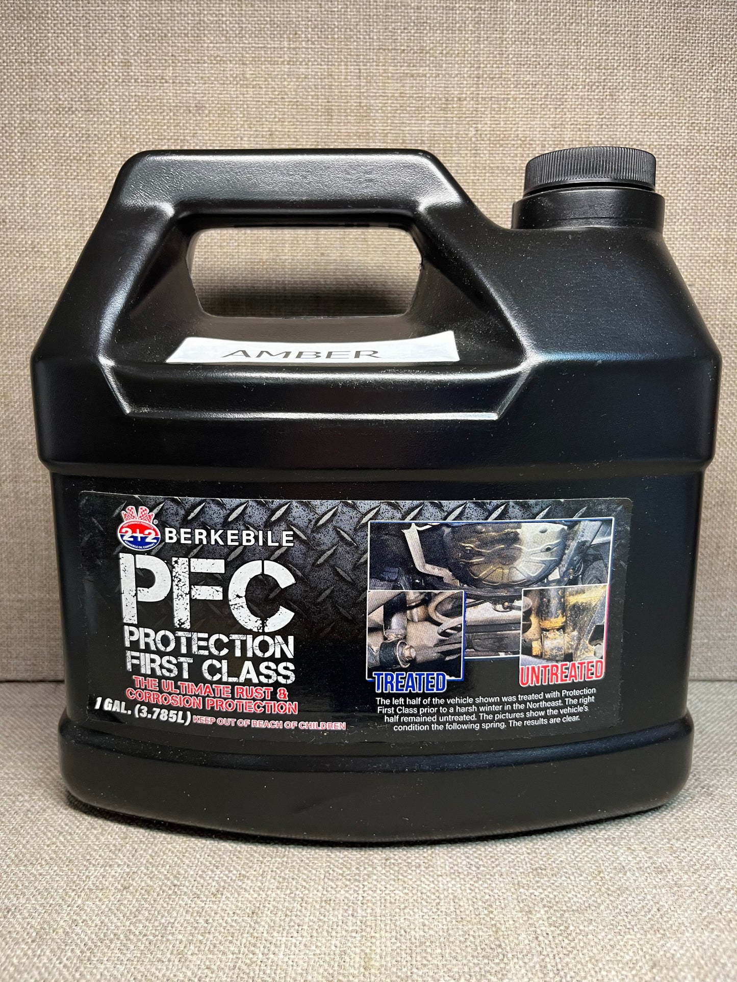 Gallon PFC Amber, Pro Undercoating Spray Gun, 2 Wands, 1 White Quart Bottle, and 50 Rust Plugs