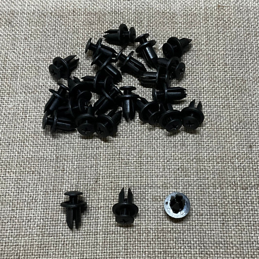 25 Black Nylon Push-Type Retainers Auveco 14697 Honda: 90657-SA6-0030 Mazda GM