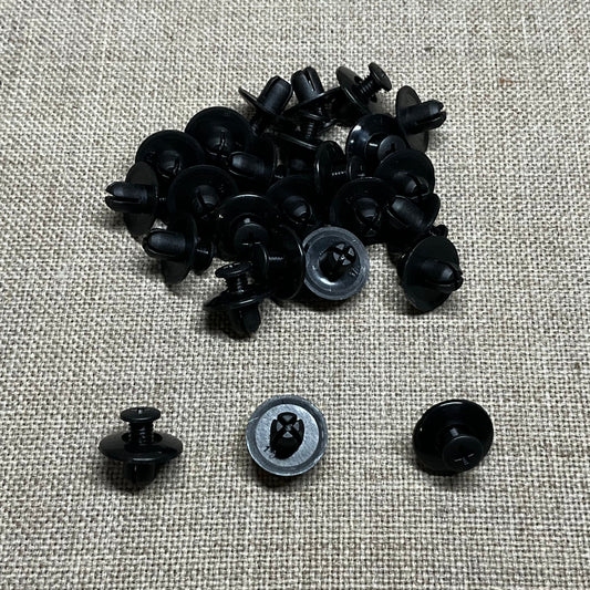 25 Black Nylon Push-Type Retainers Auveco 16000 Honda: 90675-SB3-003