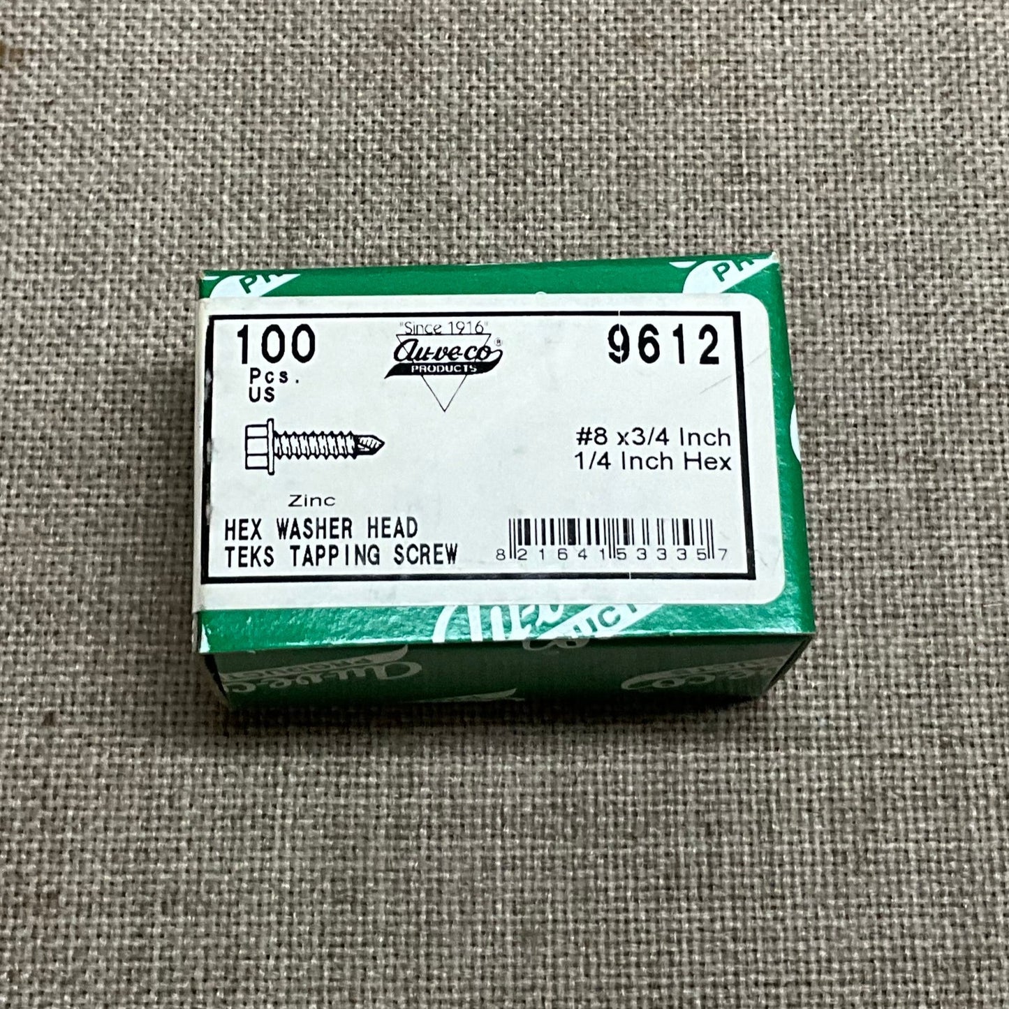 100 Self Tapping Screws Auveco 9612 Auto Sheet Metal, Home Furnace, siding,