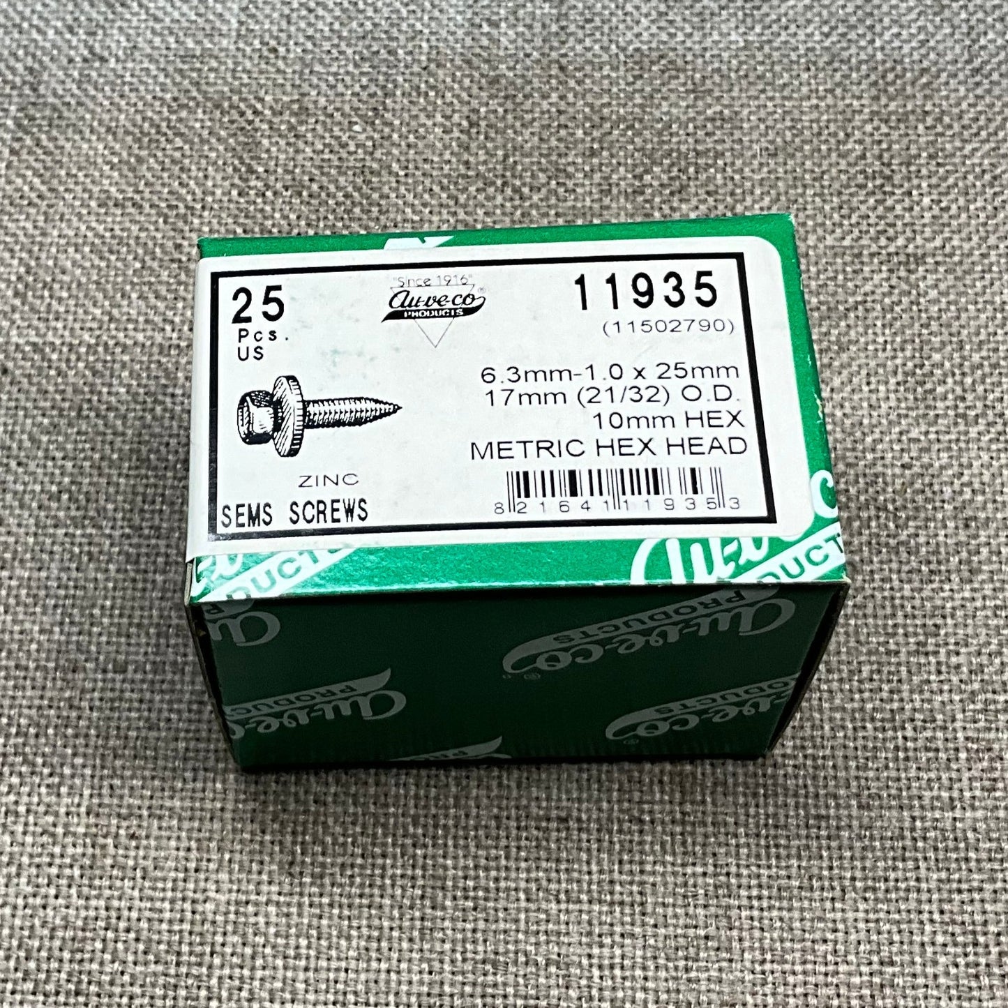 25 Metric Hex Head Sems Screws Auveco 11935 ~GM: 11502790 ~ General Purpose Use