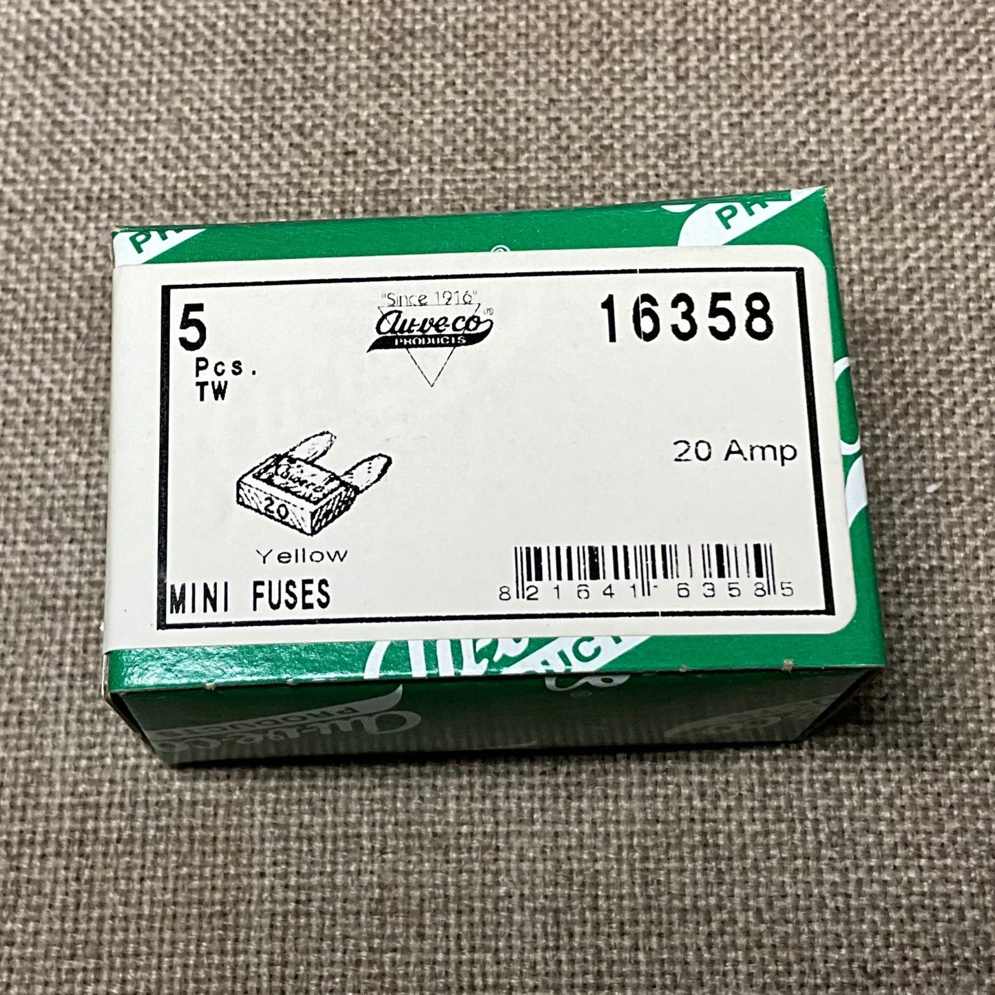 5 - 20 AMP Mini Fuses Auveco 16358 Car Truck Van Auto Universal Electrical Use