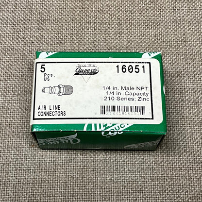 5 Air Line Couplings - Connectors 210 Series Auveco 16051 Automobile Universal