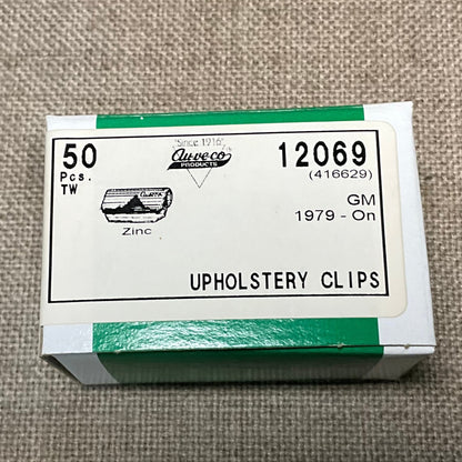 Auveco 12069 Upholstery Clips, GM 1979-On 416629, Zinc, 50 Pcs