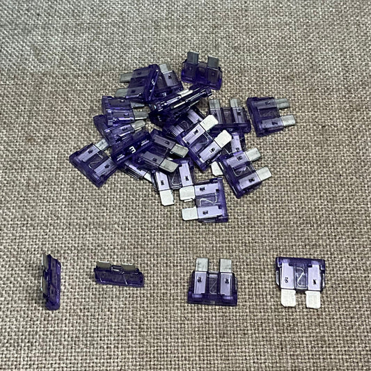 Auveco 12548  ATC/ATO Blade Fuses 3AMP - Violet (25 fuses)