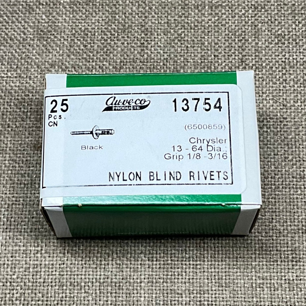 Auveco 13754 Nylon Blind Rivet 13/6 25 Pcs.