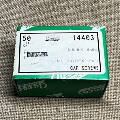 Auveco 14403 50 Qty-8.8 Metric Hex Head Bolt 5mm-.8x16mm(14403)