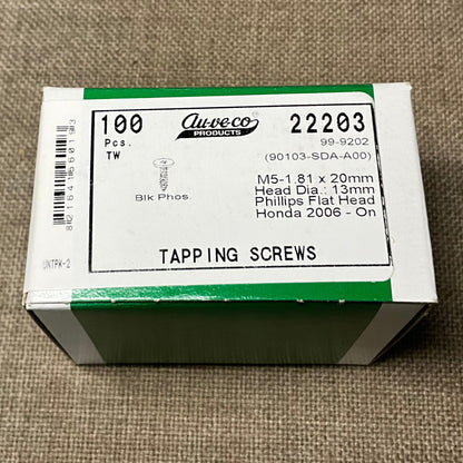 Auveco 22203 Phillips Flat Head Tapping Screw Fits Honda  2006-On  Box of 100