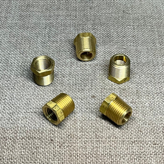 Auveco 301 Brass Bushing 3/8 Ext. Thread 1/4 Int. Thread 5 pcs