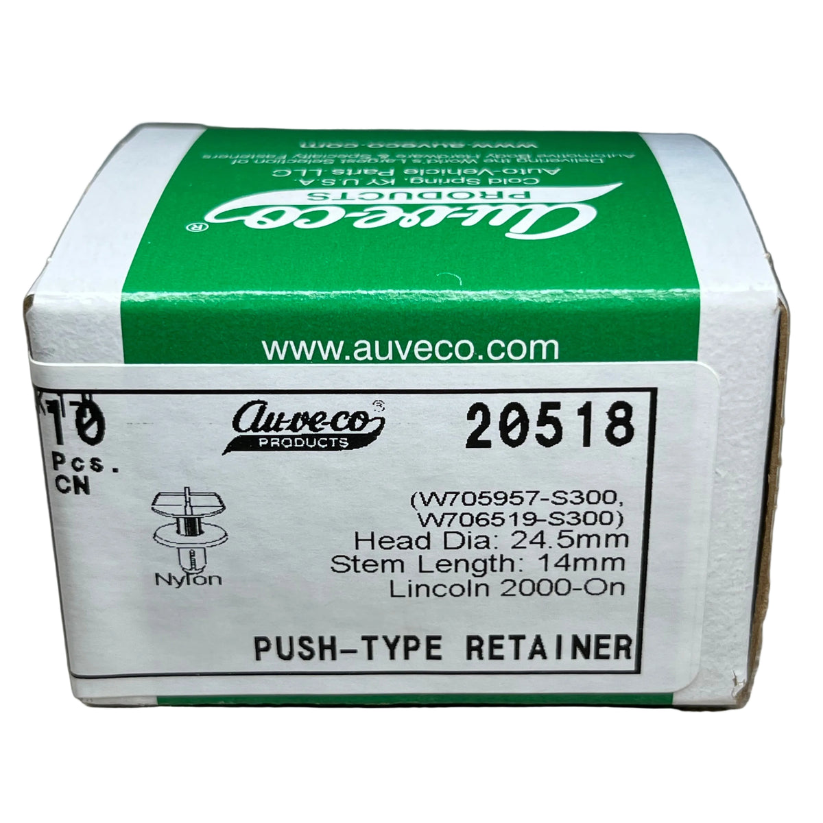 Auveco 20518 Radiator Sight Shield Push-Type Retainers - Box of 10 ...