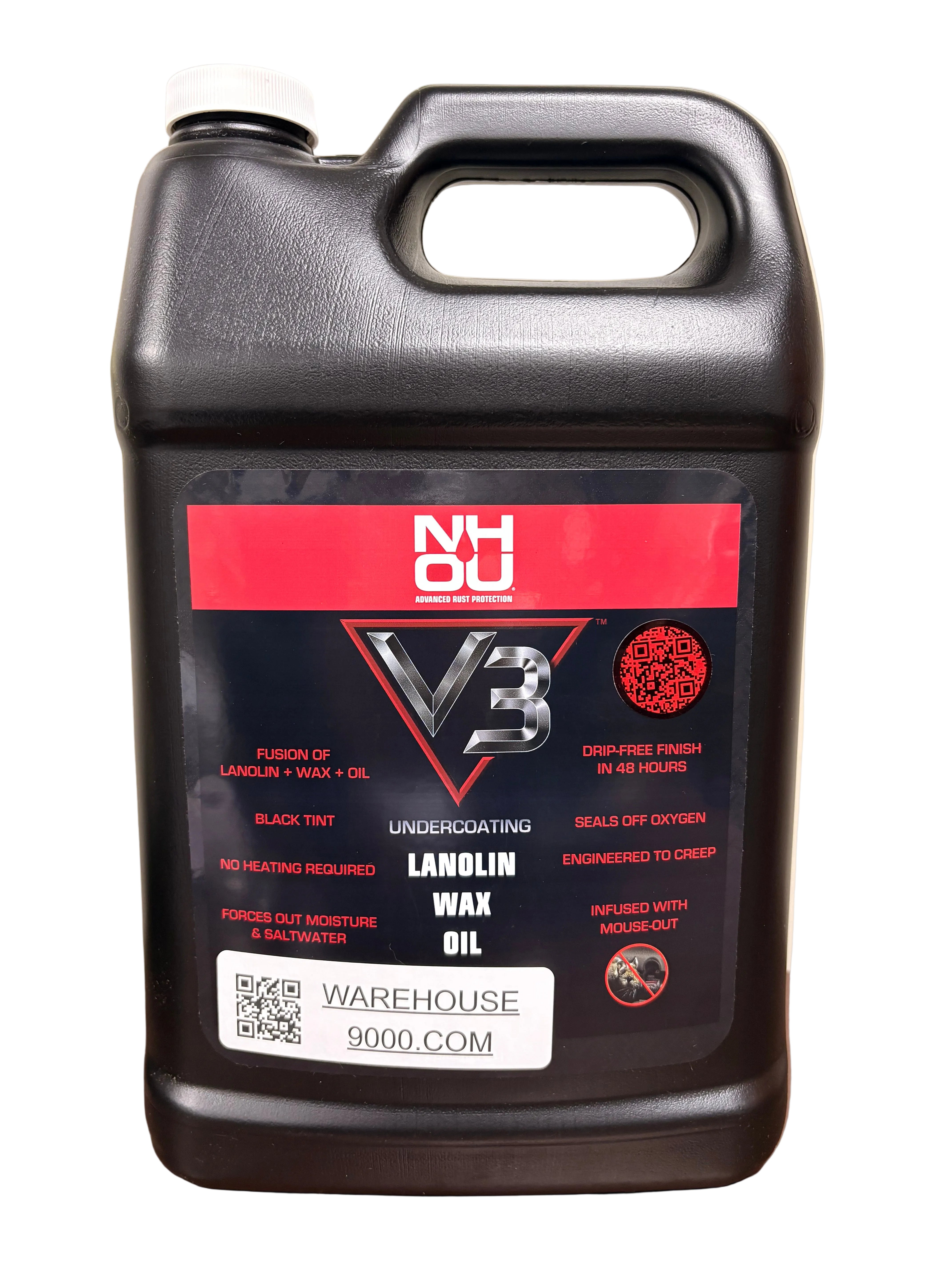 NHOU V3 Black Undercoating Rust Prevention Spray – 1 Gallon