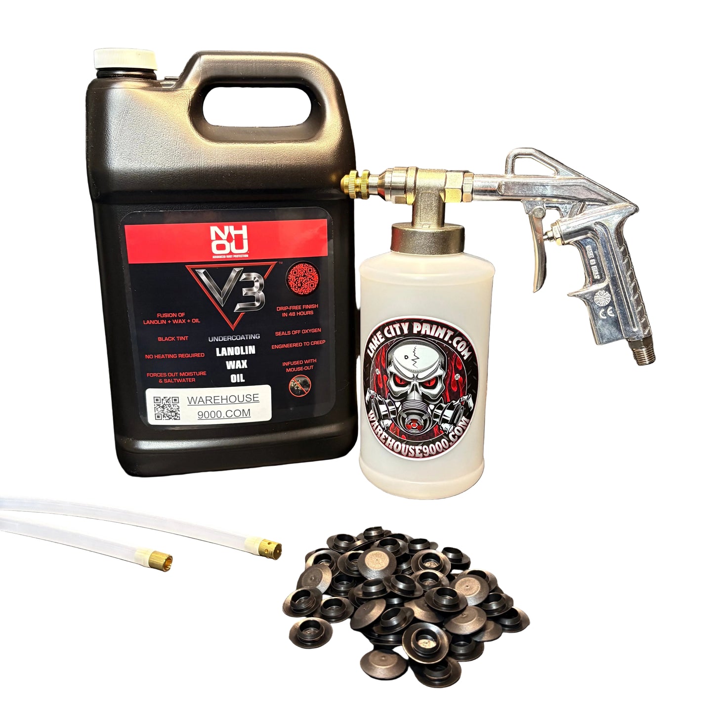 NHOU V3 Pro Undercoating Gun – 2 Wand Kit (1 W Quart Bottle)