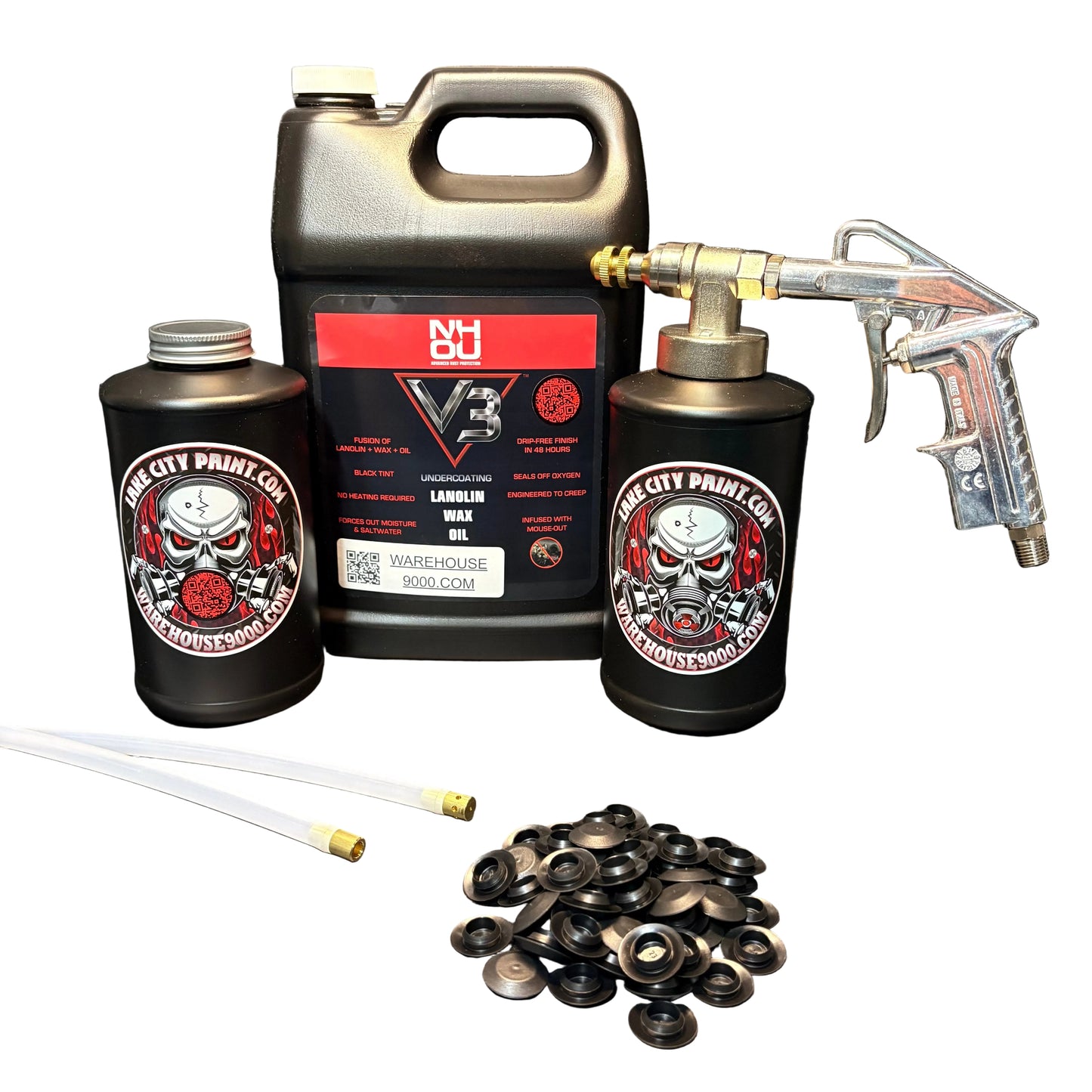 NHOU V3 Pro Undercoating Gun – 2 Wand Kit (2 B Quart Bottles)