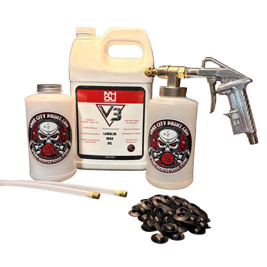 NHOU V3 CLEAR Pro Undercoating Gun – 2 Wand Kit (2 W Quart Bottles)