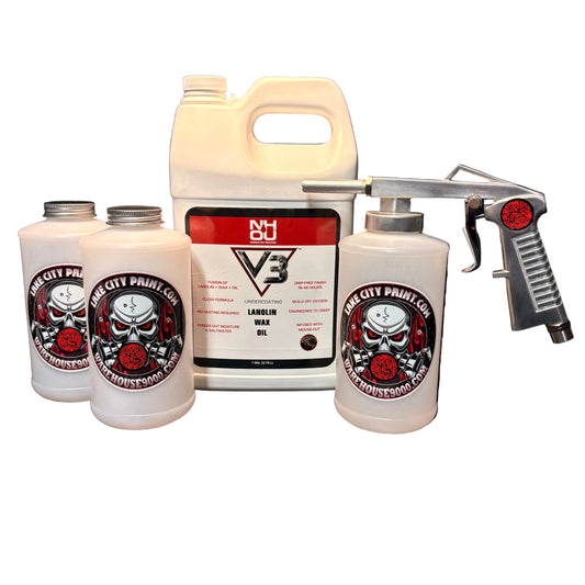astro economy undercoating spray gun with bottle and rust protection fluid for automotive undercoating application

