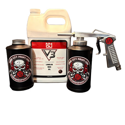 astro economy undercoating spray gun with bottle and rust protection fluid for automotive undercoating application
