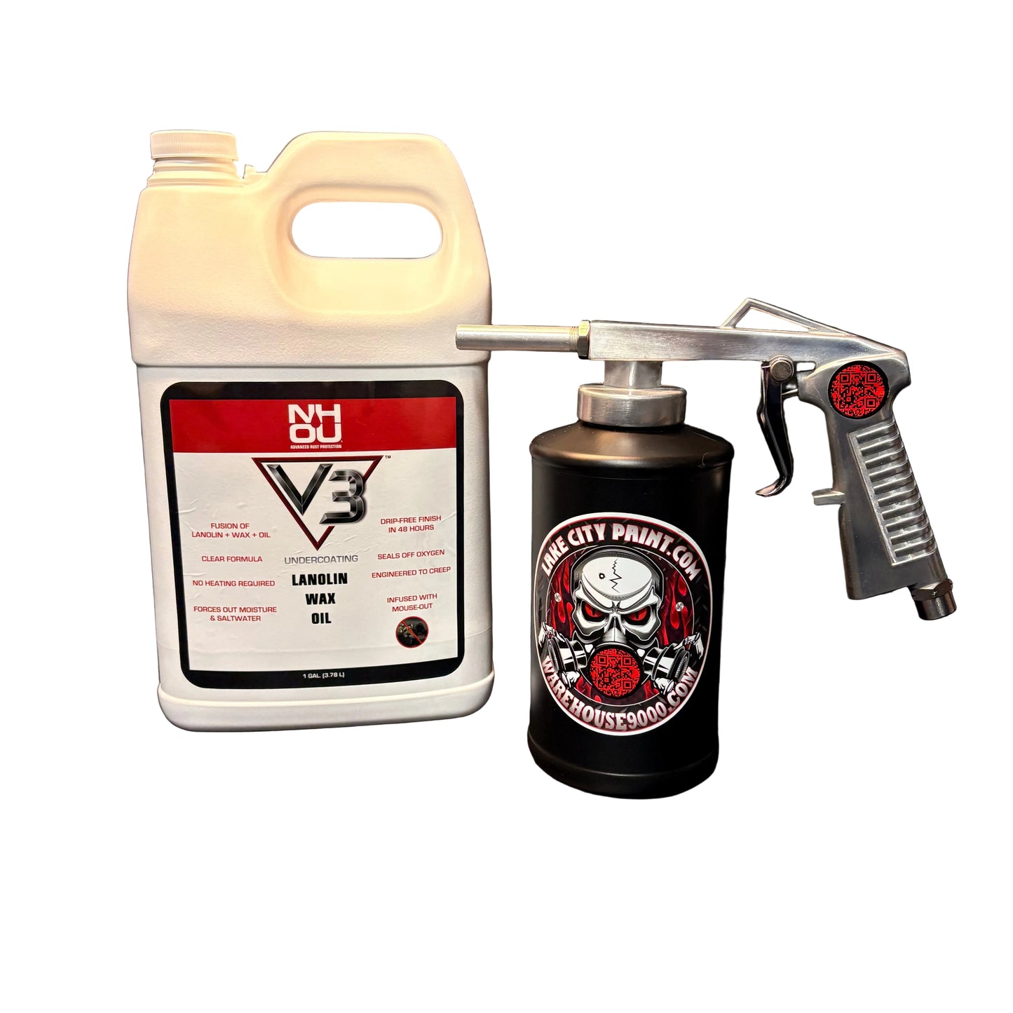 astro economy undercoating spray gun with bottle and rust protection fluid for automotive undercoating application
