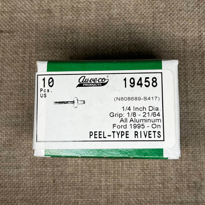 10 Peel Type Rivets Auveco  19458 Frd: N808689-S417 From 1995 - On, & Universal