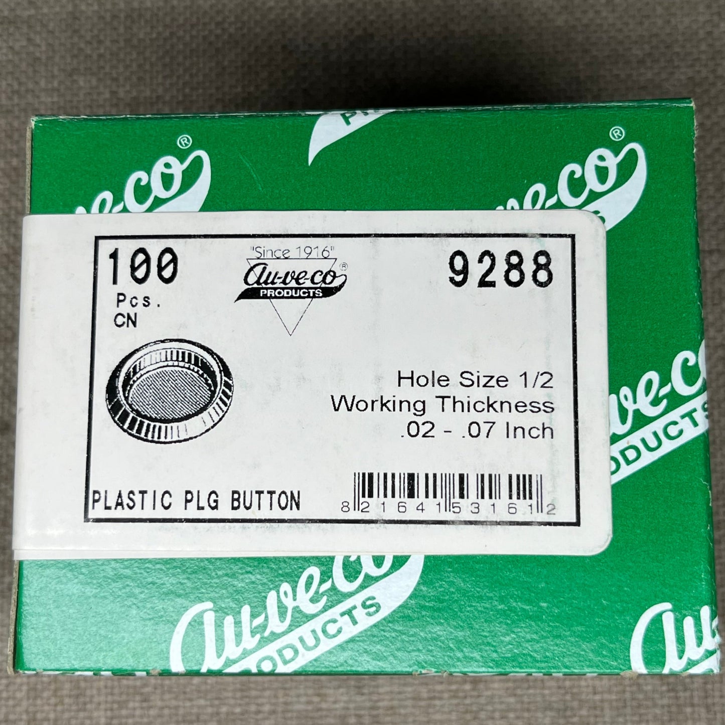 100  Auto Plastic Undercoat Rustproof Plug Caps Buttons auveco 9288 Rust Plug