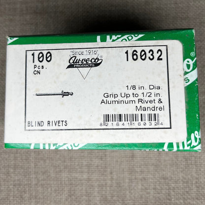 100 Blind Rivets Auveco 16032 Similar to: POP-AD48ABS Marson-AB4-8A Universal