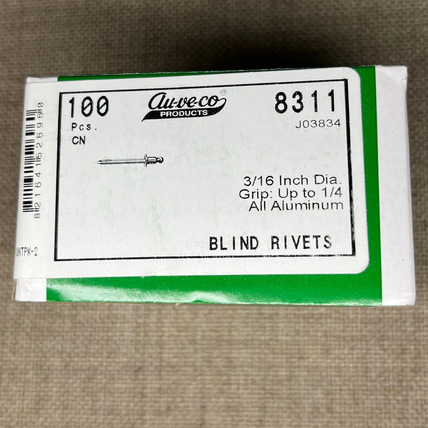 100 Blind Rivets Auveco 8311 Similar to: POP-AD64ABS & Marson-AB6-4A Universal