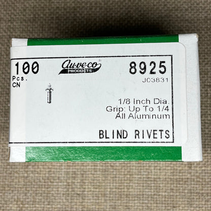 100 Blind Rivets Auveco 8925 Similar to POP - AD44ABS Marson - AB4-4A Universal