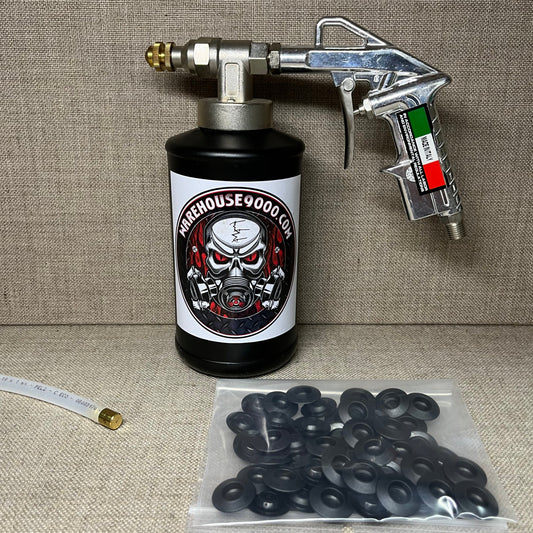 Pro Undercoating Spray Gun, 360* Wand, 1 Quart Bottle, and 50 Rust Plugs