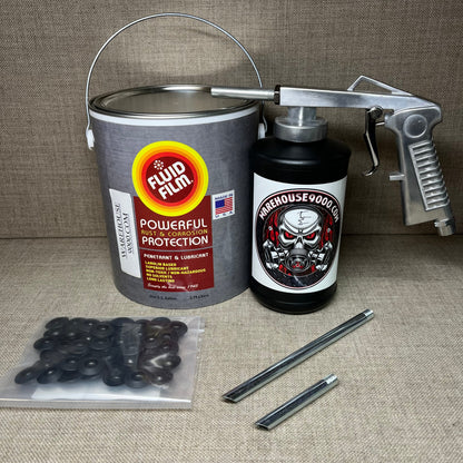 Gallon Fluid Film Undercoating with Standard Spray Gun, Qt Bottle and 25 plugs