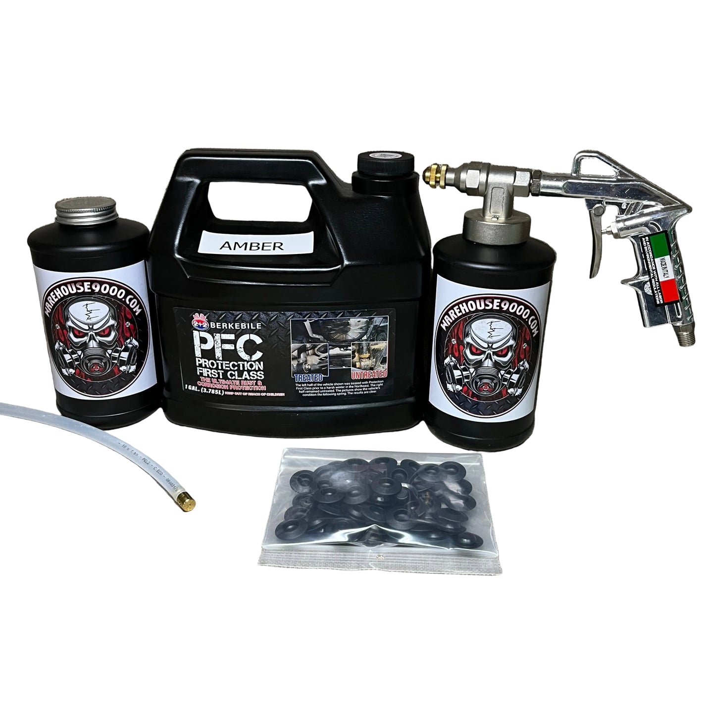 Gallon PFC Pro Undercoat Spray Gun Kit 2 Bottle, 360 Wand 50 Plugs,Mad