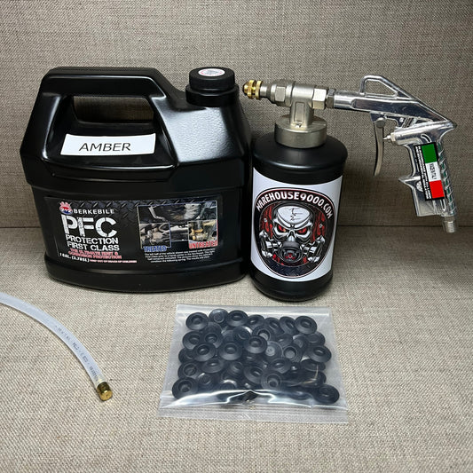 Gallon PFC Pro Undercoat Spray Gun Kit 1 Cans, 360 Wand 100 Plugs, Made in ITALY