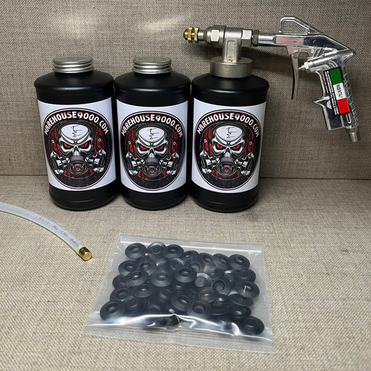 Pro Undercoating Spray Gun, 2 Wands, 3 Quart Bottles, and 50 Rust Plugs