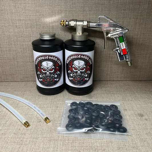 Pro Undercoating Spray Gun, 2 Spray Wands, 2 Quart Bottles, and 50 Rust Plugs