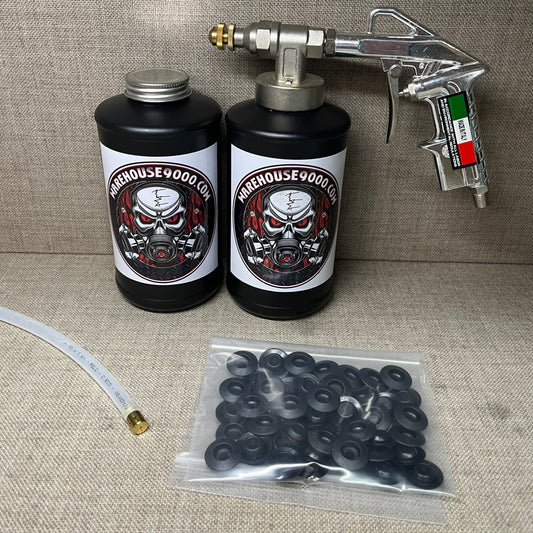 Pro Undercoating Spray Gun, 360* Spray Wand, 2 Quart Bottles, and 50 Rust Plugs