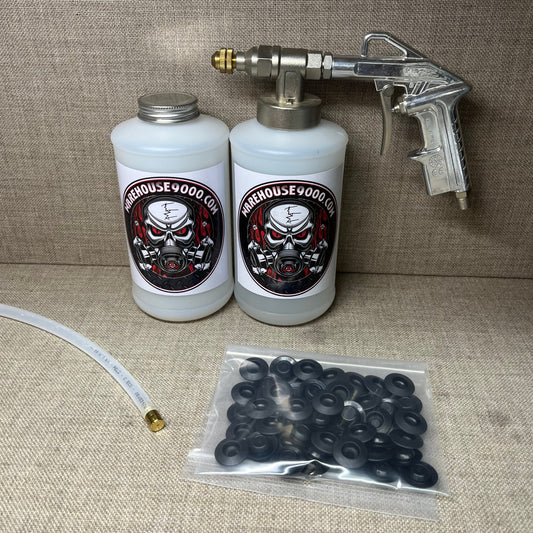 Pro Undercoating Spray Gun, 360* Spray Wand, 2 Quart Bottles, and 50 Rust Plugs