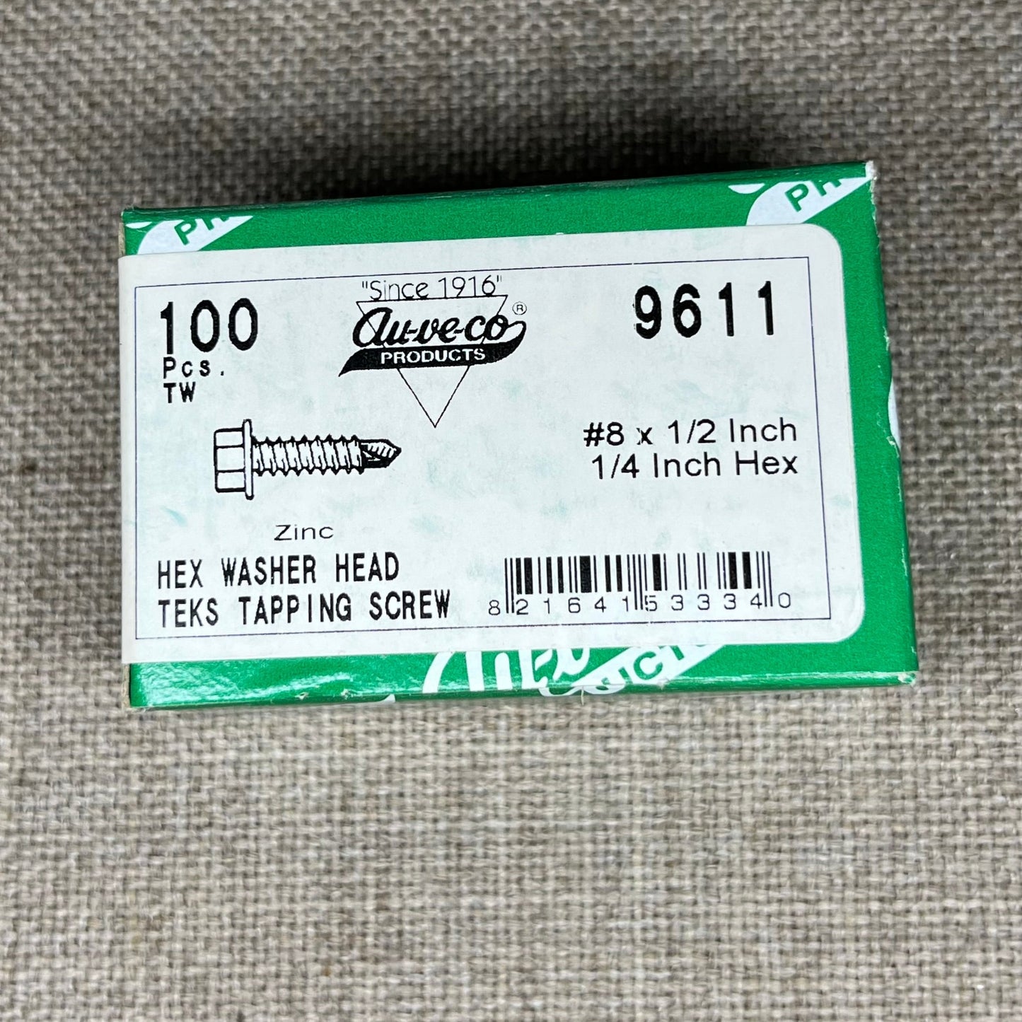 100 Hex Washer Head Tapping Screws Auveco 9611 General Auto Use Universal