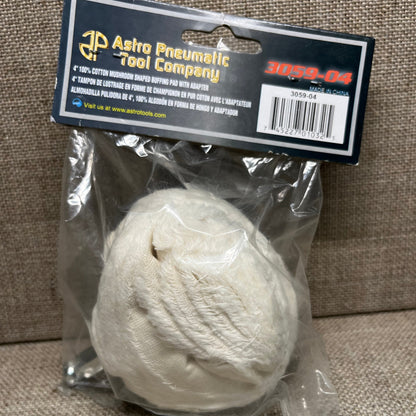 Astro 4" 100% Cotton Mushroom shaped Buffing Pad with Adapter 3059-04