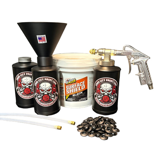 PB Blaster Surface Shield Black Pro Undercoating Gun & Threaded Funnel - 2 Wand Kit (3 B Quart Bottles)