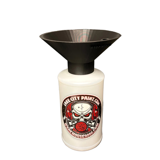 Industrial Threaded Undercoating Funnel and Quart Bottle